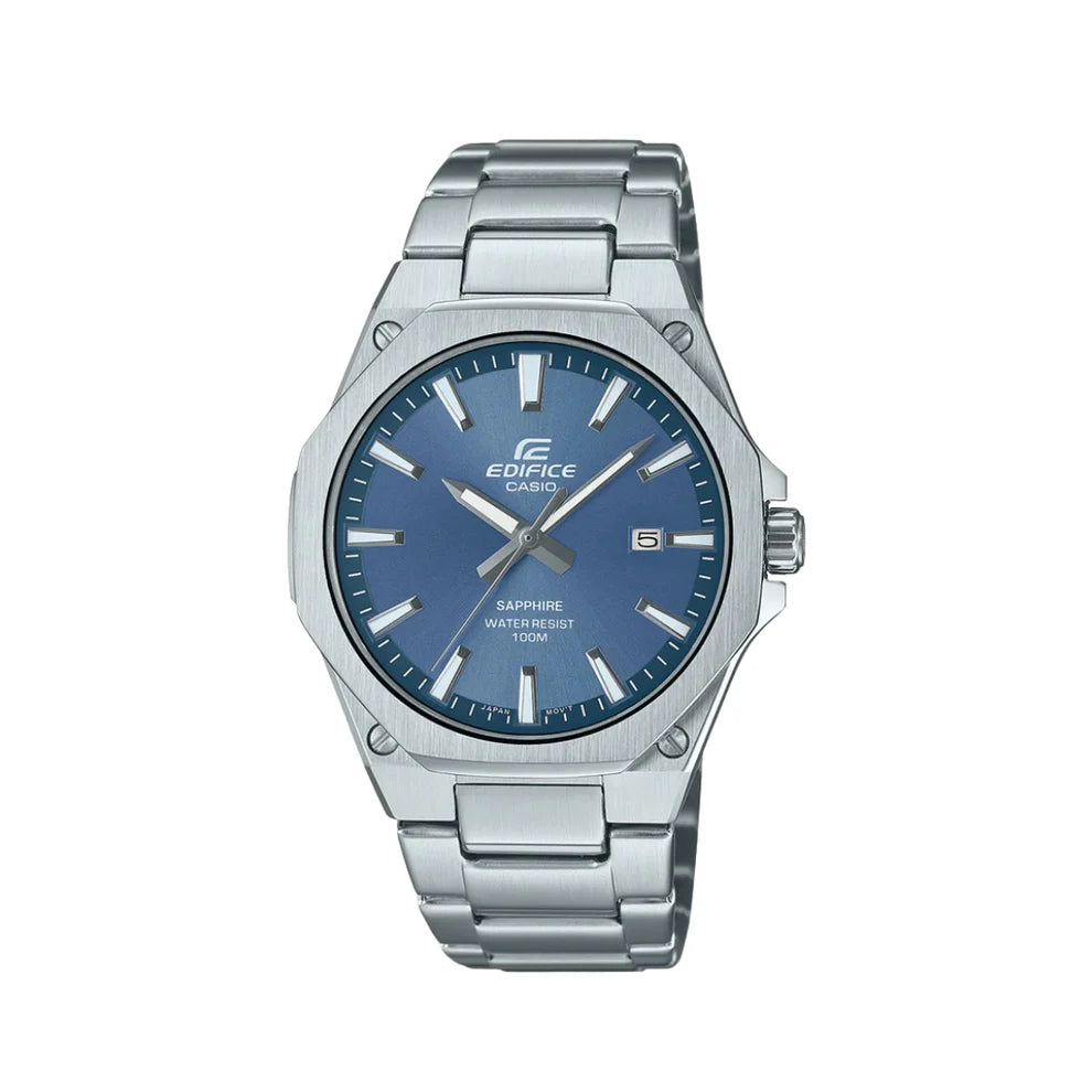 Casio Edifice Stainless Steel Bleu Dial Quartz 100M