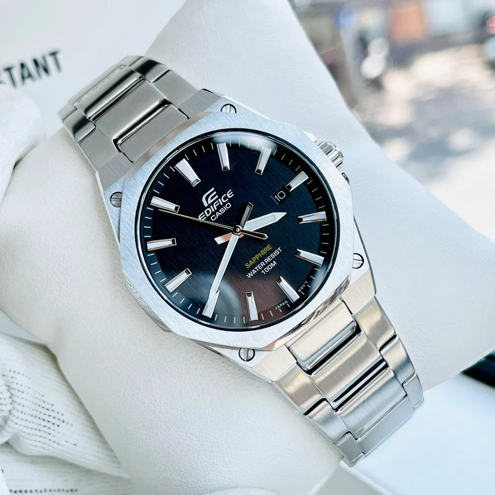 Casio Edifice Stainless Steel Black Dial Quartz 100M