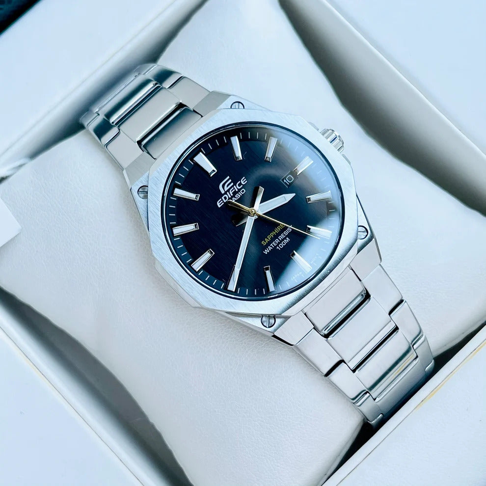Casio Edifice Stainless Steel Black Dial Quartz 100M